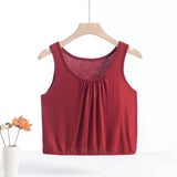 Women's Tank Tops Ruffle 1-8XL Fashion Designer Singlets (Plus Size)-2811wine-2XL