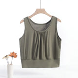 Women's Tank Tops Ruffle 1-8XL Fashion Designer Singlets (Plus Size)-2812army-5XL