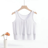Women's Tank Tops Ruffle 1-8XL Fashion Designer Singlets (Plus Size)-Women's Tops Fashion Designer Plus Size Singlets-2812white-Women&#x27;s fashion designer plus size clothes