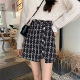 Women's Tartan Fashion Designer Tweed Wool Mini Skirts (Short)-Women's Fashion Designer Skirts
