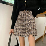 Women's Tartan Fashion Designer Tweed Wool Mini Skirts (Short)-Women's Fashion Designer Skirts