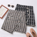 Women's Tartan Fashion Designer Tweed Wool Mini Skirts (Short)-Women's Fashion Designer Skirts