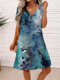 Women's Tie Dye Gradient S-5XL Designer Fashion Short Dresses (Plus Size)