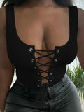 Women's Tie-Front Fashion Designer Crop Top Singlets-Women's Tops Fashion Designer Singlets