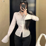 Women's Tied Back Fashion Designer Flare XS-L Long-Sleeve Tops-Women's Fashion Designer Long-Sleeve Tops-International Women's Clothing