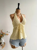 Women's Tied Up Backless Tops Fashion Designer S-L Singlets-Women's Tops Fashion Designer Singlets-International Women's Clothing