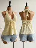 Women's Tied Up Backless Tops Fashion Designer S-L Singlets-Women's Tops Fashion Designer Singlets-International Women's Clothing