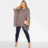 Women's Tops Chiffon Batwing Loose Designer Fashion T-Shirts (Plus Size)