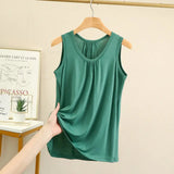 Women's Tops Fashion Designer 6XL High Modal Singlets (Plus Size)-Women's Tops Fashion Designer Plus Size Singlets-green-Women&#x27;s fashion designer plus size clothes