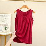 Women's Tops Fashion Designer 6XL High Modal Singlets (Plus Size)-Women's Tops Fashion Designer Plus Size Singlets-Wine-Women&#x27;s fashion designer plus size clothes