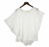 Women's Tops 2-6XL Fashion Designer Chiffon Blouse T-Shirts (Plus Size)-Women's Tops Fashion Designer Plus Size T-Shirts / Blouses-WHITE-Women&#x27;s fashion designer plus size clothes