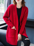 Women's Tops Fashion Designer Knitted 2-5XL Cardigans (Plus Size)-Women's Tops Fashion Designer Plus Size Jerseys-red-Women&#x27;s fashion designer plus size clothes