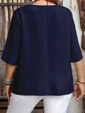 Women's Tops Fashion V-Neck Blouse 1-5XL Designer T-Shirts (Plus Size)-Women's Tops Fashion Designer Plus Size T-Shirts / Blouses-International Women's Clothing