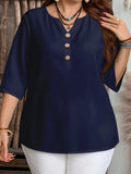 Women's Tops Fashion V-Neck Blouse 1-5XL Designer T-Shirts (Plus Size)-Women's Tops Fashion Designer Plus Size T-Shirts / Blouses-International Women's Clothing