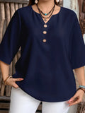 Women's Tops Fashion V-Neck Blouse 1-5XL Designer T-Shirts (Plus Size)-Women's Tops Fashion Designer Plus Size T-Shirts / Blouses-International Women's Clothing