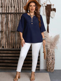 Women's Tops Fashion V-Neck Blouse 1-5XL Designer T-Shirts (Plus Size)-Women's Tops Fashion Designer Plus Size T-Shirts / Blouses-International Women's Clothing