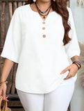 Women's Tops Fashion V-Neck Blouse 1-5XL Designer T-Shirts (Plus Size)-Women's Tops Fashion Designer Plus Size T-Shirts / Blouses-International Women's Clothing