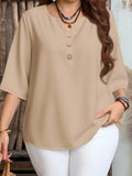 Women's Tops Fashion V-Neck Blouse 1-5XL Designer T-Shirts (Plus Size)-Women's Tops Fashion Designer Plus Size T-Shirts / Blouses-International Women's Clothing