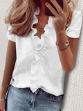 Women's Tops Ruffle Trim Designer 2-5XL Fashion T-Shirts (Plus Size)