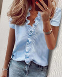 Women's Tops Ruffle Trim Designer 2-5XL Fashion T-Shirts (Plus Size)