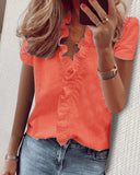 Women's Tops Ruffle Trim Designer 2-5XL Fashion T-Shirts (Plus Size)