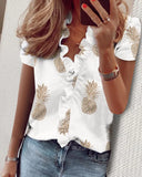 Women's Tops Ruffle Trim Designer 2-5XL Fashion T-Shirts (Plus Size)
