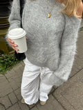 Women's Tops S-L Fashion Designer Mohair Cropped Cardigans