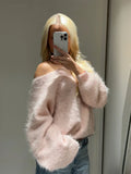 Women's Tops S-L Fashion Designer Mohair Cropped Cardigans