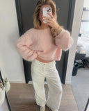 Women's Tops S-L Fashion Designer Mohair Cropped Cardigans