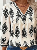 Women's Tops V-Neck Blouse 3-5XL Fashion Designer T-Shirts (Plus Size)