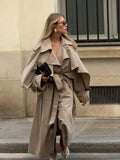 Women's Trench Coat S-L Asymmetric Scarf Tops Fashion Designer Jackets-Women's Fashion Designer Jackets-International Women's Clothing