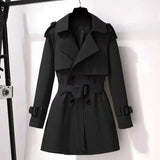 Women's Trench Coat Tops Fashion Designer Mid-Length XS-L Jackets