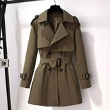 Women's Trench Coat Tops Fashion Designer Mid-Length XS-L Jackets