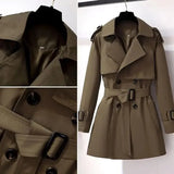 Women's Trench Coat Tops Fashion Designer Mid-Length XS-L Jackets