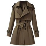 Women's Trench Coat Tops Fashion Designer Mid-Length XS-L Jackets