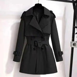 Women's Trench Coat Tops Fashion Designer Mid-Length XS-L Jackets
