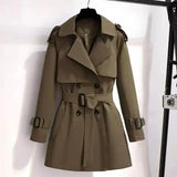 Women's Trench Coat Tops Fashion Designer Mid-Length XS-L Jackets