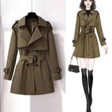 Women's Trench Coat Tops Fashion Designer Mid-Length XS-L Jackets