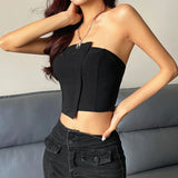 Women's Tube Irregular Fashion Designer Strapless Tops Singlets-Women's Tops Fashion Designer Singlets