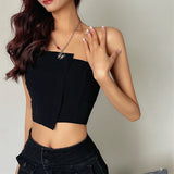 Women's Tube Irregular Fashion Designer Strapless Tops Singlets-Women's Tops Fashion Designer Singlets