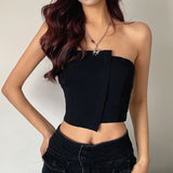 Women's Tube Irregular Fashion Designer Strapless Tops Singlets-Women's Tops Fashion Designer Singlets