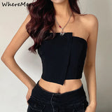 Women's Tube Irregular Fashion Designer Strapless Tops Singlets-Women's Tops Fashion Designer Singlets