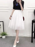 Women's Tulle Mesh Fashion Designer A Line Skirts (Long)-Women's Fashion Designer Plus Size Skirts-White 65 CM-Women&#x27;s fashion designer plus size clothes