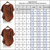 Women's Tunic Linen Button Fashion Designer T-Shirts (Plus Size)