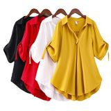 Women's Tunic Button Sleeve Fashion Designer T-Shirts (Plus Size)