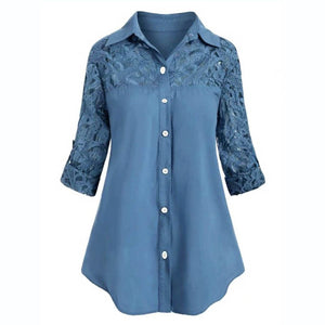 Women's Tunic Button Sleeve Fashion Designer T-Shirts (Plus Size)