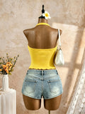 Women's Twist Crop Tank Fashion Designer XS-L Tops Singlets-Women's Tops Fashion Designer Singlets-International Women's Clothing