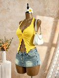 Women's Twist Crop Tank Fashion Designer XS-L Tops Singlets-Women's Tops Fashion Designer Singlets-International Women's Clothing