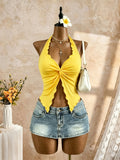 Women's Twist Crop Tank Fashion Designer XS-L Tops Singlets-Women's Tops Fashion Designer Singlets-International Women's Clothing