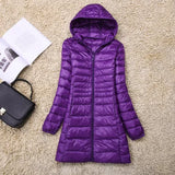 Women's Ultra Lightweight L-8XL Purple Designer Puffer Jackets (Plus Size)